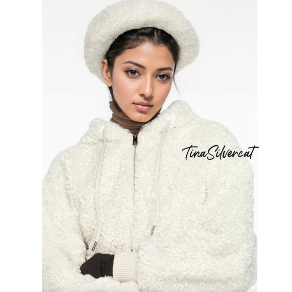 BLOGGER'S FAVE! Zara Hooded Teddy Coat NWT - Picture 10 of 12